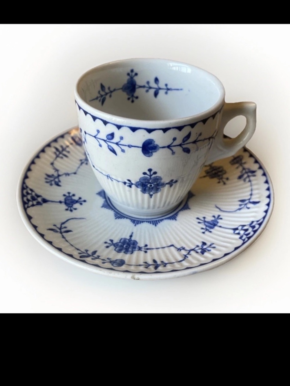 Vintage Mason’s Ironstone Furnivals Denmark Blue And White Demitasse Cup Saucer